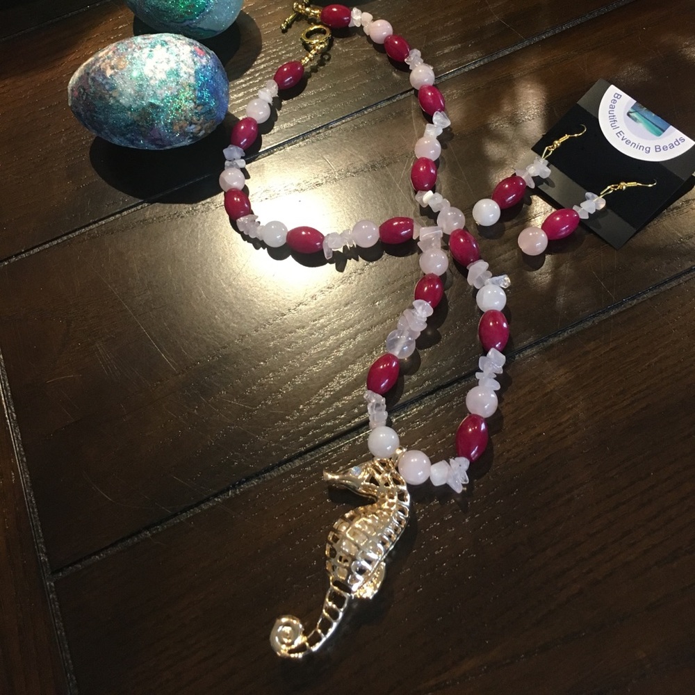 Rose Quartz Necklace Set